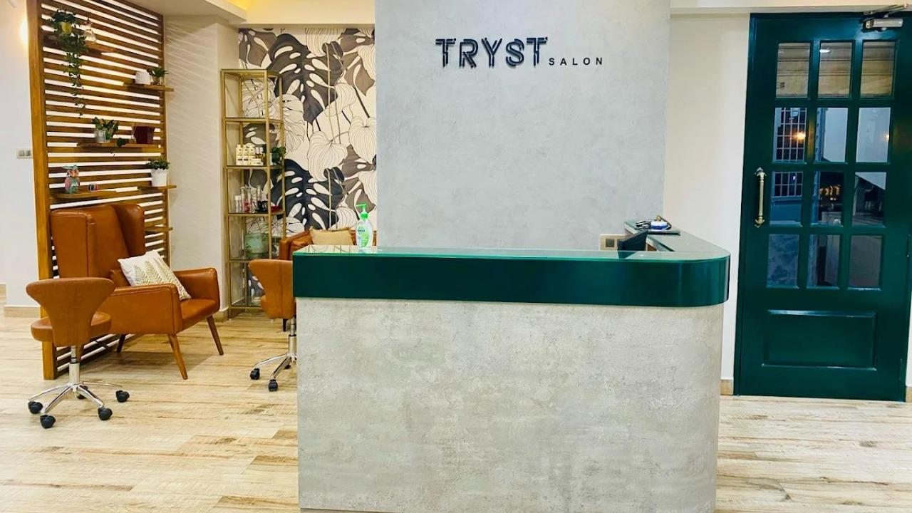 Original TRYST reception with its distinctive green counter
